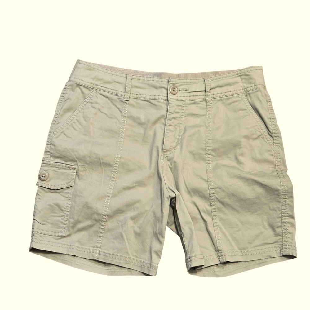 Croft & Barrow Khaki Stretch Cargo Shorts Tan Utility Size 10P